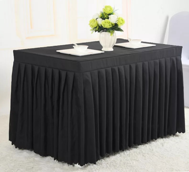 1.2米长条桌出租（黑色桌布桌围）(图1)